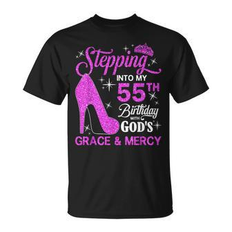 Stepping Into My 55Th Birthday With God's Grace And Mercy T-Shirt - Monsterry CA