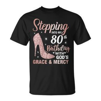 Stepping Into My 80Th Birthday 80 Year Old Bday T-Shirt - Monsterry