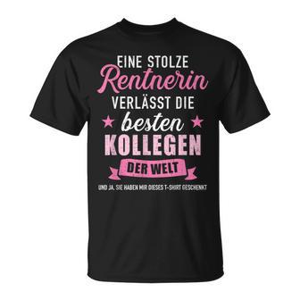 Stolze Rentnerin Schwarzes T-Shirt - Abschied von Besten Kollegen - Seseable