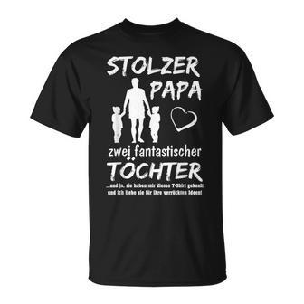 Stolzer Papa Zwei Töchter Idea T-Shirt - Geschenkecke