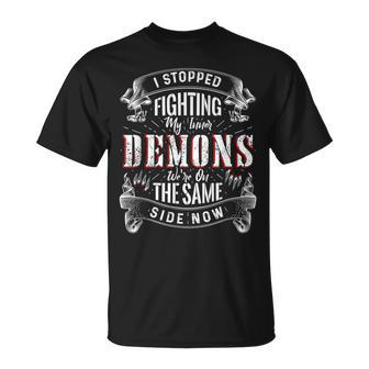 I Stopped Fighting My Demons Vintage T-Shirt - Monsterry