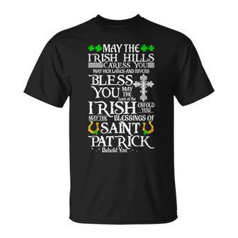 StPatrick's Day Irish Saying Quotes Irish Blessing Shamrock T-Shirt - Seseable