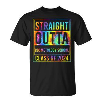 Straight Outta Cosmetology School Graduation Idea Class 2024 T-Shirt - Monsterry DE