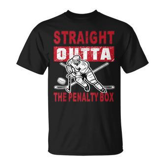 Straight Outta The Penalty Box Hockey For Men T-Shirt - Seseable