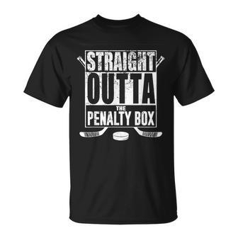 Straight Outta The Penalty Box Hockey Player Hockey T-Shirt - Monsterry