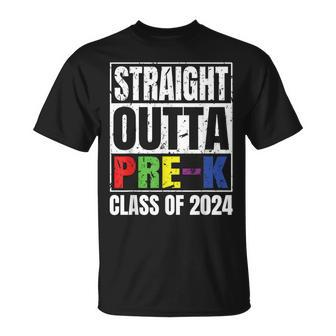 Straight Outta Pre-K School Graduation Class Of 2024 T-Shirt - Seseable