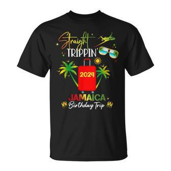 Straight Trippin' Jamaica Vacation 2024 Birthday Family Trip T-Shirt - Seseable
