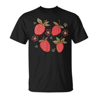 Strawberry Strawberries Cute Garden Cottagecore Aesthetic T-Shirt - Monsterry DE