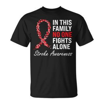 Stroke Survivor Stroke Awareness Red Ribbon T-Shirt - Thegiftio UK