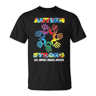 Strong Love Support Advocate Puzzle Ribbon Cool Autism T-Shirt - Monsterry