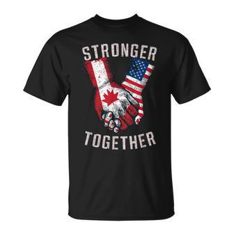 Stronger Together Canada Day Usa Couples T-Shirt - Monsterry UK