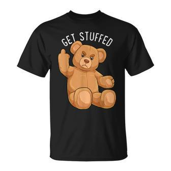 Get Stuffed Angry Teddy Bear Stuffed Bear Hipster Hip-Hop T-Shirt - Monsterry
