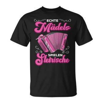 Styrian Harmonica Squeeze Echte Mäds Spiel Real M T-Shirt - Seseable