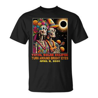 Sugar Skull Total Solar Eclipse Turn Around Bright Eyes T-Shirt | Mazezy