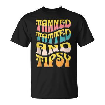 Summer Vacation Tanned Tatted And Tipsy Sunshine Drinking T-Shirt - Monsterry AU