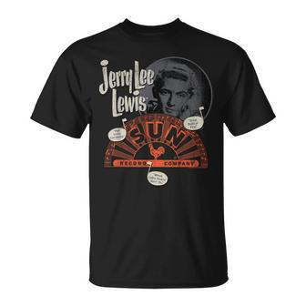 Sun Records X Jerry Lee Lewis Circle Portrait Distressed T-Shirt - Seseable