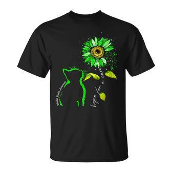 Sunflower Cat Green Mental Health Awareness T-Shirt - Thegiftio UK