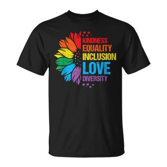 Sunflower Kindness Equality Inclusion Diversity Love T-Shirt - Monsterry DE