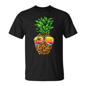 Sunglasses Pineapple Aloha Hawaii Luau Hawaiian Vacation T-Shirt - Monsterry AU