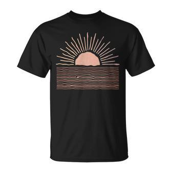 Sunrise Bohemian Desert Landscape Boho Sun T-Shirt - Monsterry AU