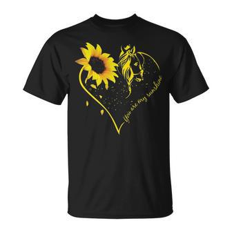 You Are My Sunshine Sunflower And Horse Lovers T-Shirt | Mazezy