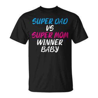 Super Dad Vs Super Mom Winner Baby For New Parents T-Shirt - Monsterry