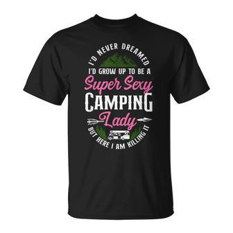 Super Sexy Camping Lady Motorhome Campervan Girl T-Shirt - Thegiftio UK
