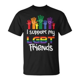 I Support My Lgbt Friends Gay Pride Lgbtq Straight Ally T-Shirt - Monsterry CA