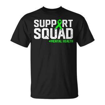 Support Squad Mental Health Awareness Lime Green Ribbon T-Shirt - Monsterry