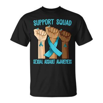 Support Squad Ribbon Sexual Assault Awareness T-Shirt - Seseable