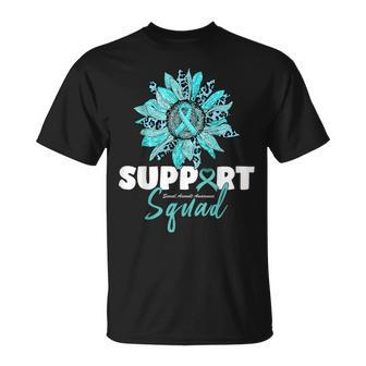 Support Squad Sexual Assault Awareness Month Teal Ribbon T-Shirt | Mazezy DE