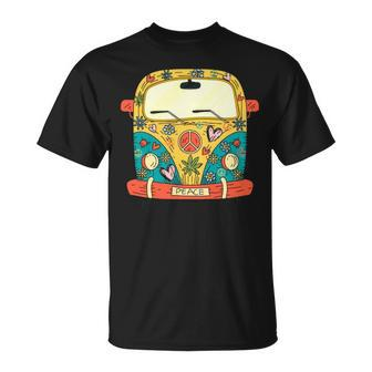 Surf Camping Bus Model Love Retro Peace Hippie Surfing S T-Shirt | Mazezy