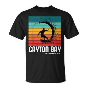 Surf Cayton Bay Scarborough Beach Vintage Retro Surfing T-Shirt - Monsterry