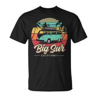 Surfer Big Sur California Beach Vintage Van Surf T-Shirt | Mazezy