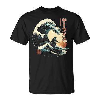 Surfing The Great Wave Of Kanagawa Surfer T-Shirt | Mazezy