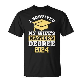 I Survived My Wife's Masters Degree Graduation Class Of 2024 T-Shirt - Thegiftio UK