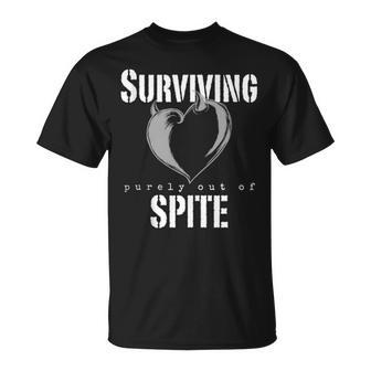 Surviving Purely Out Of Spite Heart With Devil Horns T-Shirt - Monsterry