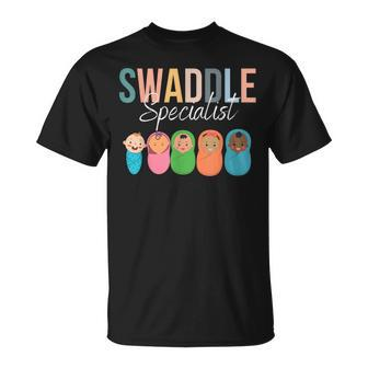 Swaddle Specialist Nicu Mother Baby Nurse Tech Neonatal Icu T-Shirt - Monsterry