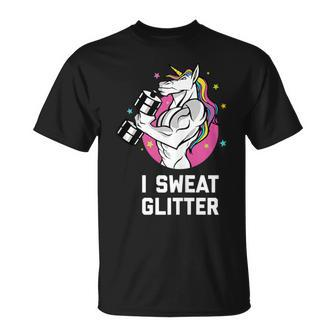 I Sweat Glitter Muscle Unicorn Workout Gym Men T-Shirt - Monsterry DE