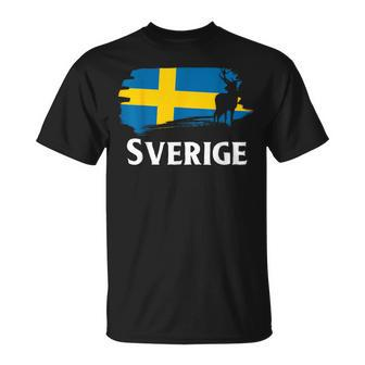 Sweden Sweden Elk Viking Scandinavia Sverige Norden T-Shirt - Seseable
