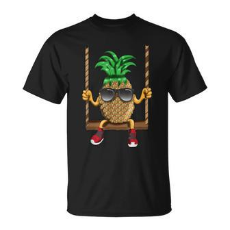 Swinging Pineapple Swing Beach Sun Swinging Fruit Fruit T-Shirt - Monsterry