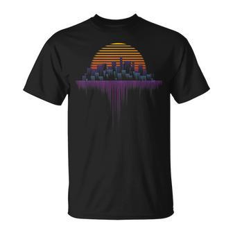 Synthwave Cyberpunk Outrun City Sunset Aesthetic T T-Shirt - Thegiftio UK