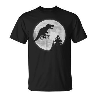 T-Rex Cycling Over The Moon T-Shirt - Monsterry DE