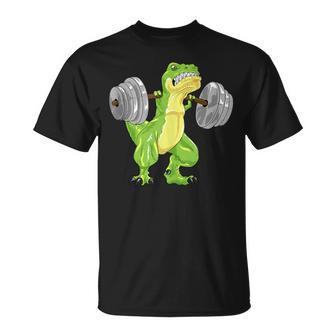 T-Rex Dinosaur Squat Bodybuilder Powerlifting Gym T-Shirt - Monsterry UK