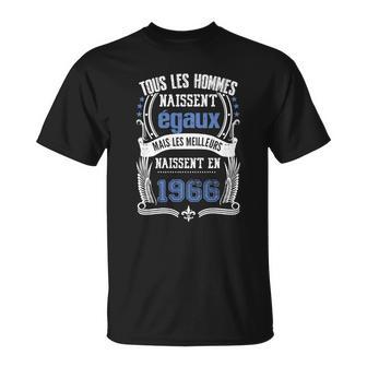 T-Shirt Année 1966, Les Meilleurs Naissent en 1966, Style Décoratif - Cadeauxyz