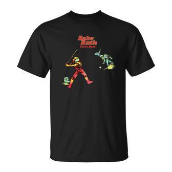 T-Shirt Babe Ruth Première Base, Tee Design Vintage Baseball - Cadeauxyz