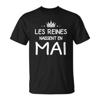 T-shirt Les Reines de Mai pour Femme, Motif Floral Élégant - Cadeauxyz