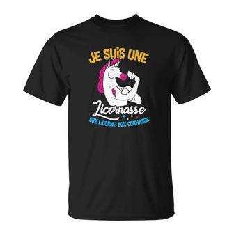T-Shirt Licornasse Femme, Humour 50% Licorne 50% Connasse - Cadeauxyz