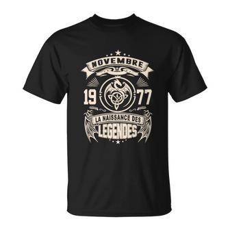 T-shirt Naissance Des Légendes 19 Novembre 1977, Design Rétro - Cadeauxyz