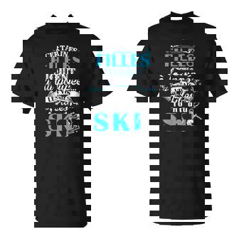 T-shirt Vraies Filles Ski, Montagne Neige Design - Cadeauxyz